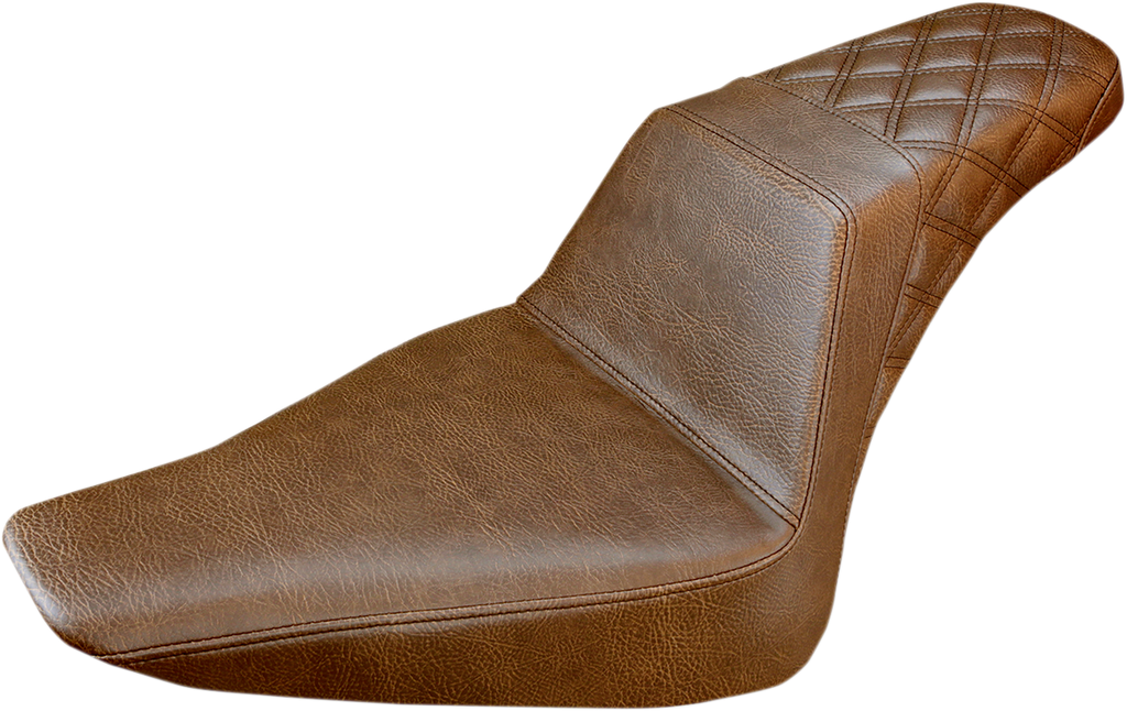 SADDLEMEN Step Up Seat - Lattice Stitched - Brown - FLS Step Up Seat — Smooth - Team Dream Rides