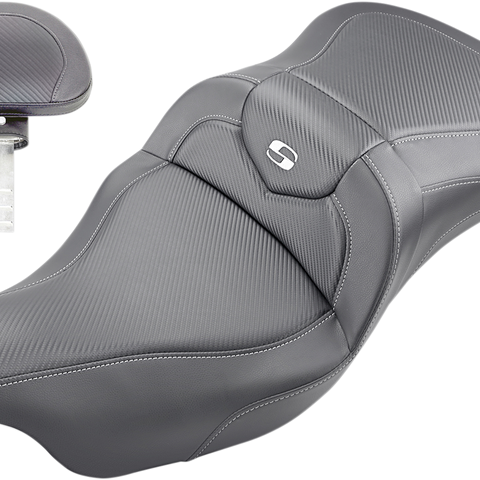 SADDLEMEN Extended Reach Road Sofa Seat - Carbon Fiber - Backrest Extended Reach Road Sofa  Seat - Team Dream Rides