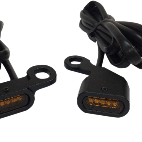DRAG SPECIALTIES LED Handlebar Marker Lights - Black/Amber LED Handlebar Marker Lights - Team Dream Rides