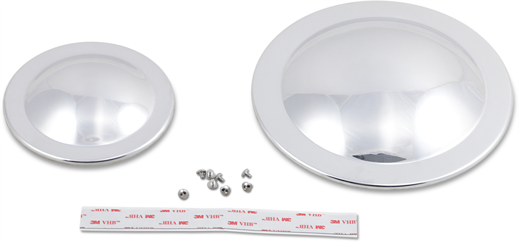 BELT DRIVES LTD. Mini-Dome Pulley Covers Polished Domed Pulley Cover Kit - Team Dream Rides