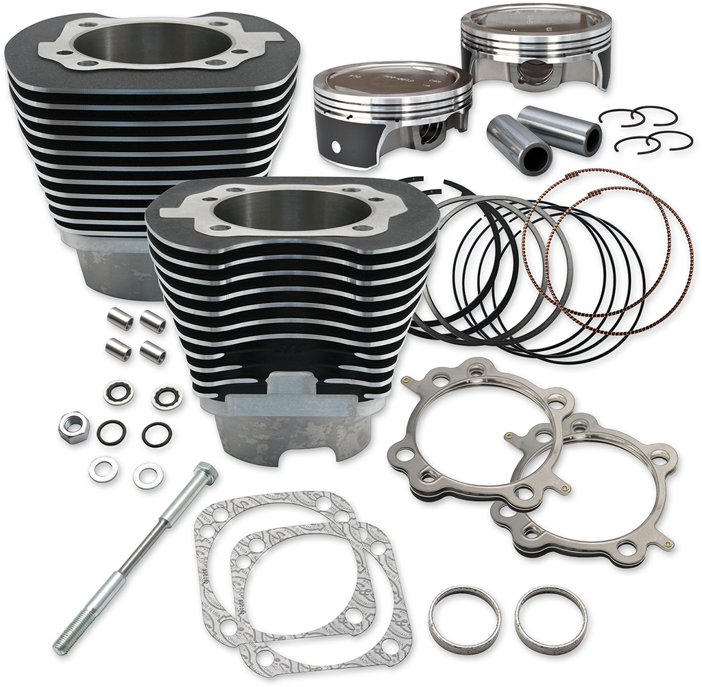 S&S CYCLE Cylinders with Pistons - Black 4-1/8" Bore Cylinders with Piston Kit - Team Dream Rides