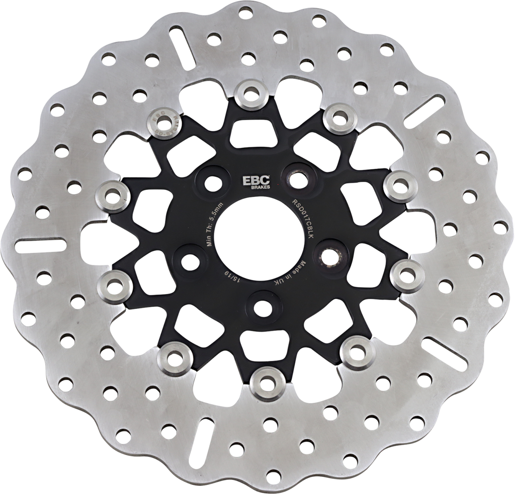 EBC Brake Rotor - 11-3/8" - RSD017CBLK Custom Stainless Steel Rear Brake Rotor - Team Dream Rides