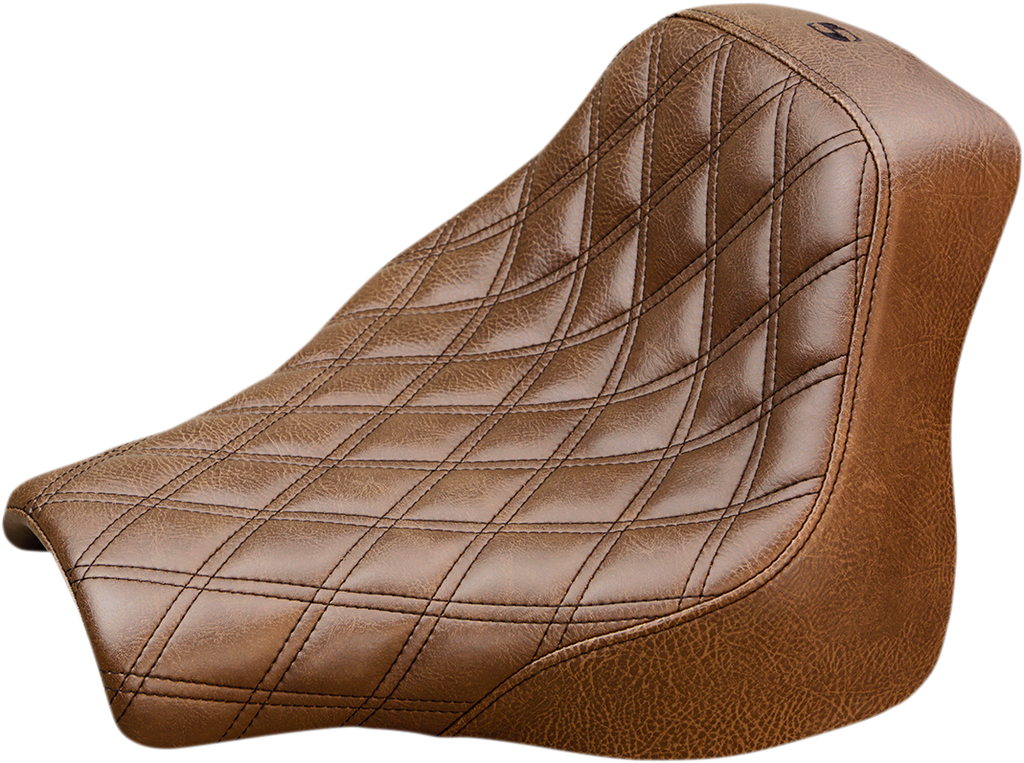 SADDLEMEN Renegade Solo Seat - Lattice Stitched - Brown Renegade LS Solo Seat - Team Dream Rides