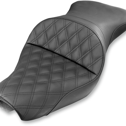 SADDLEMEN Explorer Seat - Lattice Stitched - XL with 4.5 Gallon Tanks Explorer LS  Seat - Team Dream Rides
