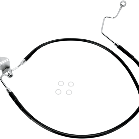 DRAG SPECIALTIES Brake Line - Rear - Black Stainless Steel Brake Line Kit - Team Dream Rides