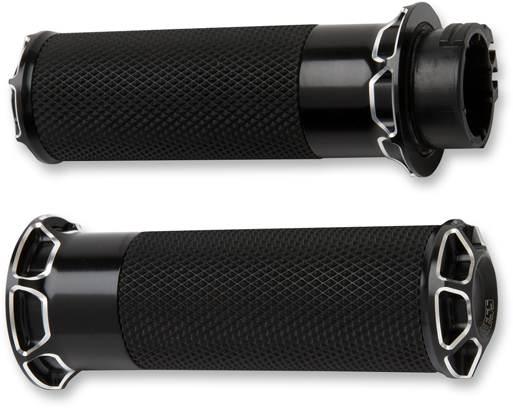 ARLEN NESS Black Beveled Grips for Cable Fusion Beveled Grips - Team Dream Rides