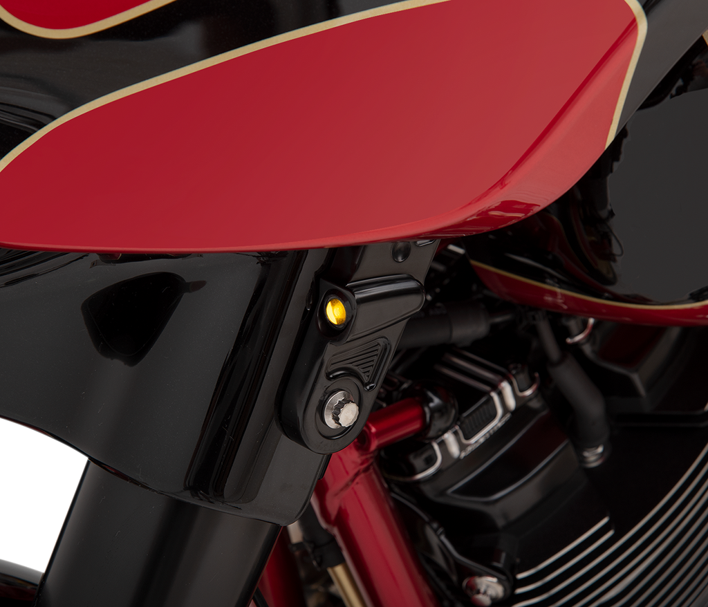 JOKER MACHINE Streamliner Turn Signals - Techno - Black Streamliner Front LED Turn Signals - Team Dream Rides