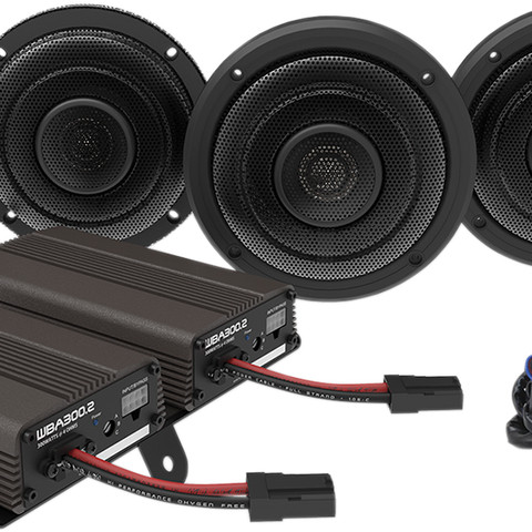WILD BOAR AUDIO Front/Rear Speaker Kit with Amp Ultra Front & Rear Speaker Kit with 600w Amp - Team Dream Rides