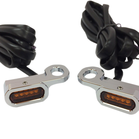 DRAG SPECIALTIES LED Handlebar Marker Lights - Hydraulic Clutch - Chrome/Amber LED Handlebar Marker Lights - Team Dream Rides