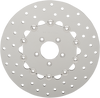 DRAG SPECIALTIES Drilled Brake Rotor - Front - 11.8" - Dyna Polished Stainless Steel Drilled Brake Rotor - Team Dream Rides