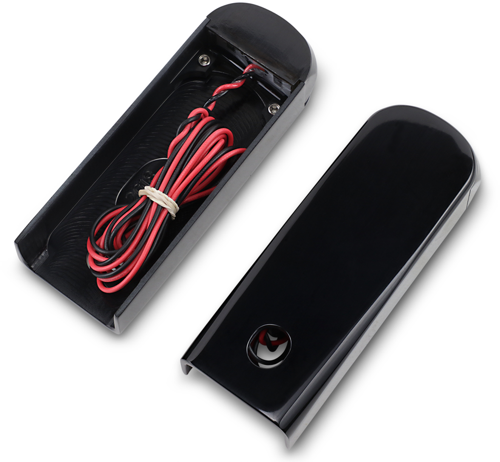 ALLOY ART LED Strut Light - Smoke/Red Black FLHC Fender Strut LED Marker Lights - Team Dream Rides