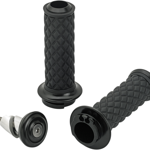 BILTWELL Chrome Alumicore Grips for Dual Cable Alumicore Grips - Team Dream Rides