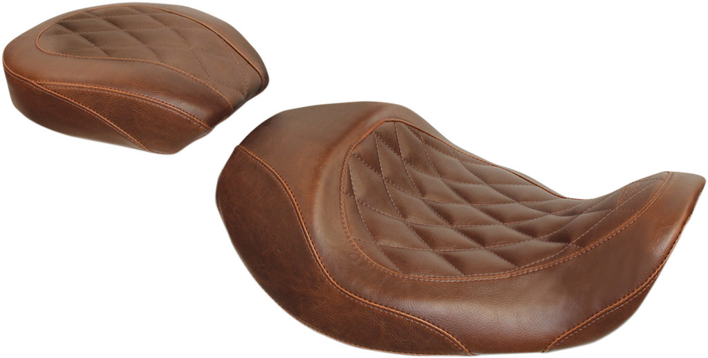 MUSTANG Wide Tripper Forward Solo Seat - Brown - Diamond Wide Tripper™ Forward Solo Seat - Team Dream Rides