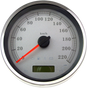 DRAG SPECIALTIES Electronic Speedometer - Silver - 220 KPH 5" Programmable Electronic Metric Speedometer - Team Dream Rides