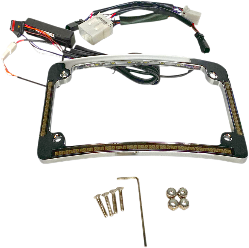 CUSTOM DYNAMICS All in One License Plate Frame - Chrome Plug & Play Run/Brake/Turn LED Radius License Plate Frame - Team Dream Rides