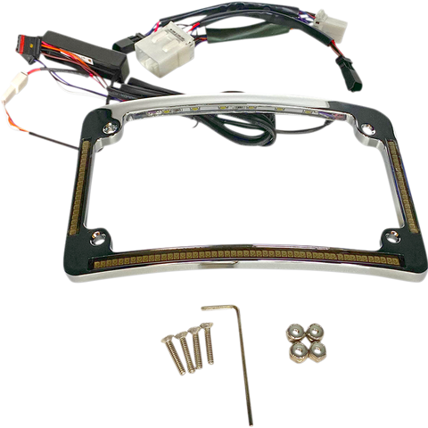 CUSTOM DYNAMICS All in One License Plate Frame - Chrome Plug & Play Run/Brake/Turn LED Radius License Plate Frame - Team Dream Rides