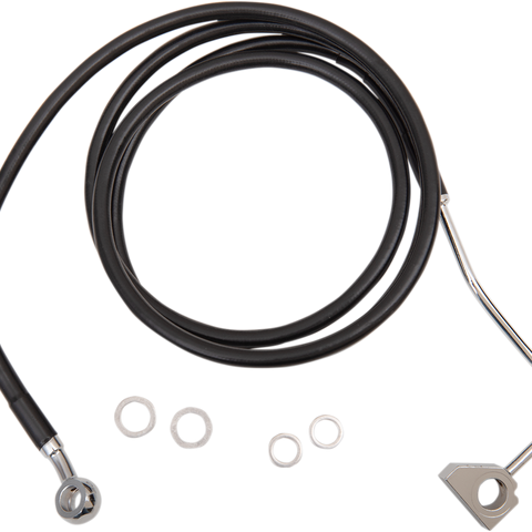 DRAG SPECIALTIES Brake Line - Front - Black - +4