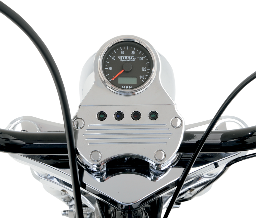 DRAG SPECIALTIES 2.4" MPH Programmable Mini Electronic Speedometer with Odometer/Tripmeter - Polished - Black Face Programmable Mini Electronic Speedometer with Odometer/Tripmeter - Team Dream Rides