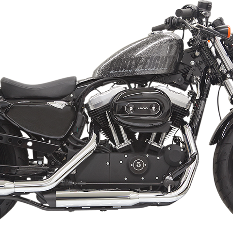BASSANI XHAUST Mufflers - Chome/Black - Slash-Cut - Sportster Firepower Series Slip-On Mufflers - Team Dream Rides