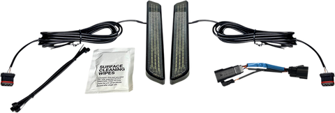 CUSTOM DYNAMICS LED Fork Light - Smoke - Black LED Front Fork Lightz™ - Team Dream Rides