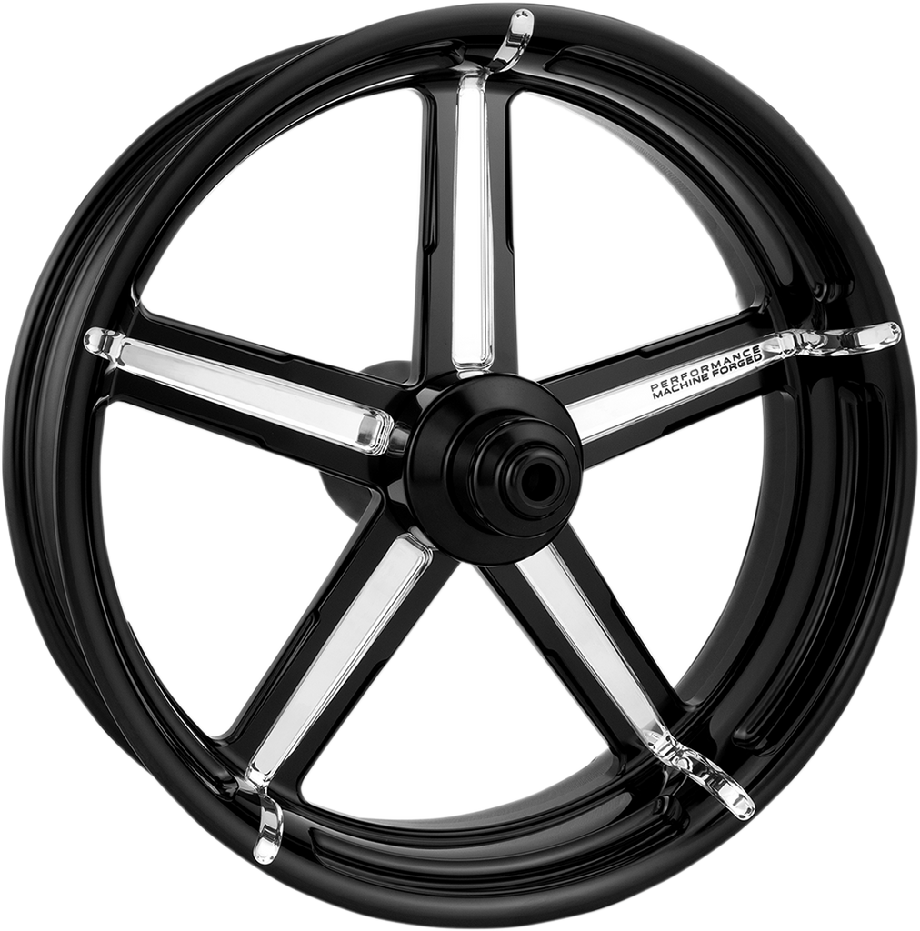 PERFORMANCE MACHINE (PM) Front Wheel - Formula - Platinum Cut - 21 x 3.5 - With ABS - 14+ FLD One-Piece Aluminum Wheel — Formula - Team Dream Rides