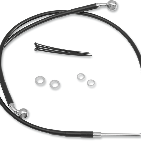 DRAG SPECIALTIES Brake Line - Front - FXDWG '06-'07 - Black Stainless Steel Brake Line Kit - Team Dream Rides
