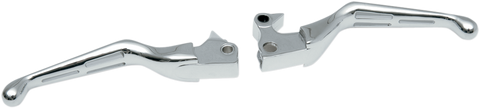 DRAG SPECIALTIES Chrome Slotted Levers Slotted Wide Blade Lever Set - Team Dream Rides