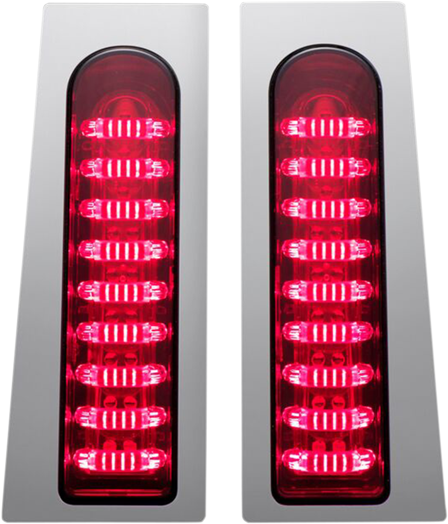 CUSTOM DYNAMICS Saddlebag Lights -  Red - Chrome ProBEAM® Fillerz® Saddlebag LED Lights - Team Dream Rides