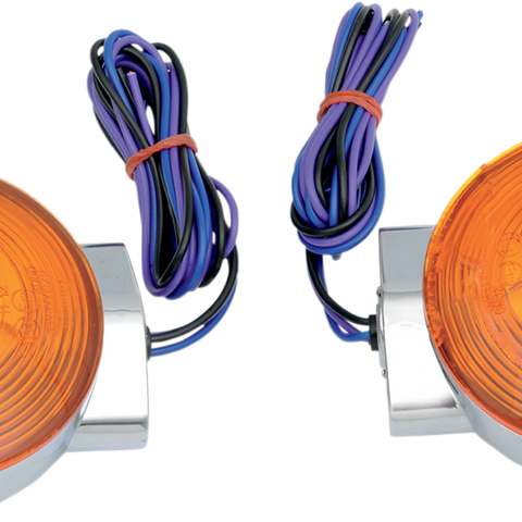 DRAG SPECIALTIES Turn Signal Light Kit - Chrome - Front FLT Replacement Touring Turn Signals - Team Dream Rides