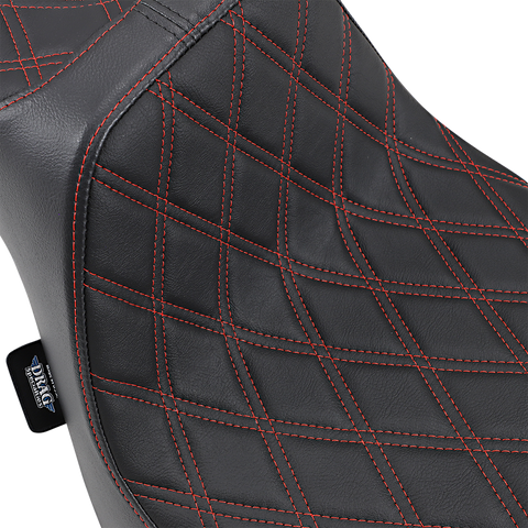 DRAG SPECIALTIES SEATS Predator III Seat - Double Diamond - Red Stitched - FXFB Predator III Seat - Team Dream Rides