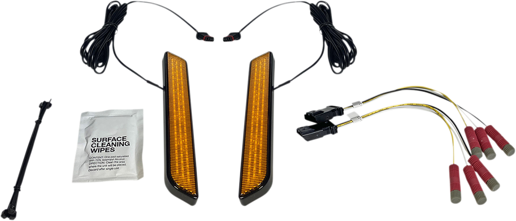 CUSTOM DYNAMICS LED Fork Light - Amber - Black Universal LED Front Fork Lightz™ - Team Dream Rides