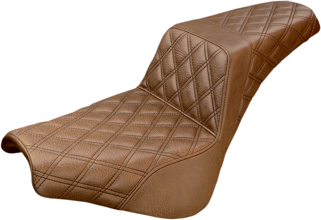 SADDLEMEN Step Up Seat - Lattice Stitched - Brown Step Up Seat — Lattice Stitched - Team Dream Rides