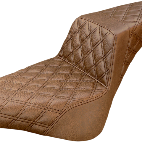 SADDLEMEN Step Up Seat - Lattice Stitched - Brown Step Up Seat — Lattice Stitched - Team Dream Rides