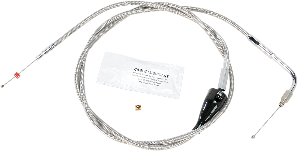 BARNETT Extended 12" Stainless Steel Idle Cable w/ Cruise Stainless Steel Throttle/Idle Cable - Team Dream Rides