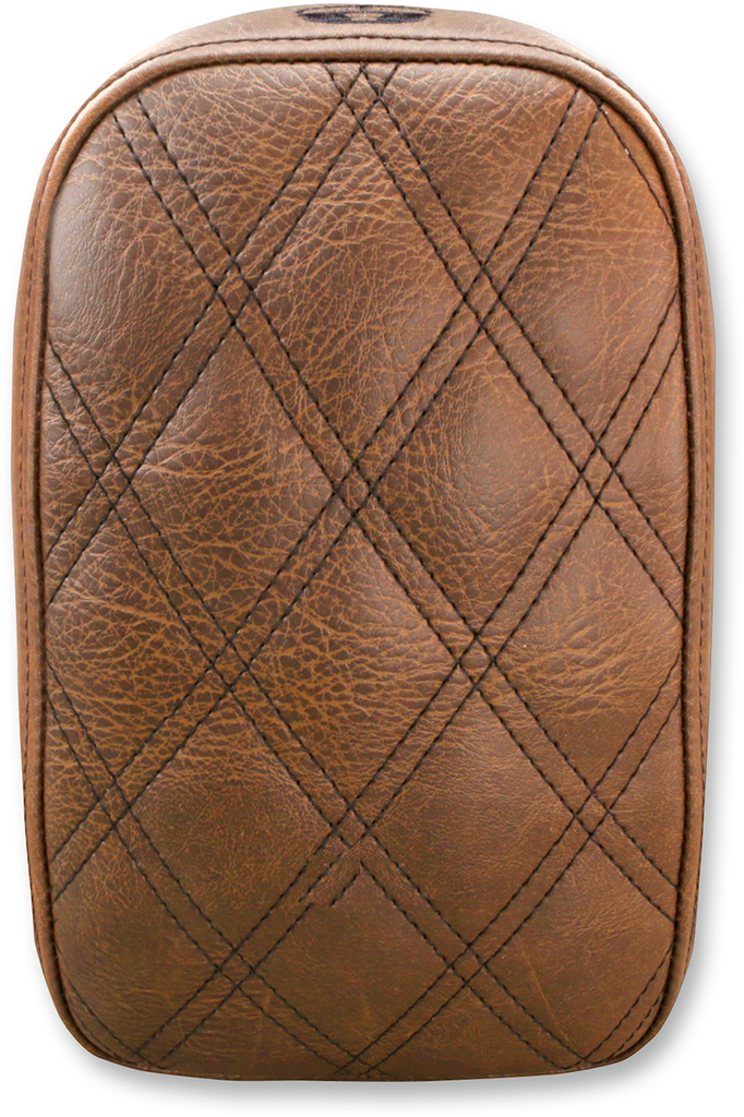 SADDLEMEN Lattice Stitched Pad - Brown -  6" Detachable Pillion Pad - Team Dream Rides