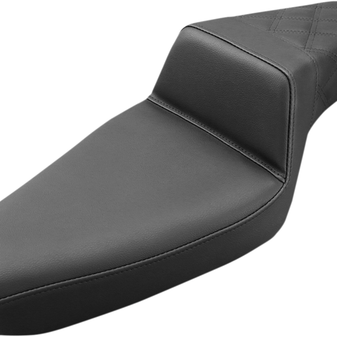 SADDLEMEN Step Up Seat - Lattice Stitched - Black - XL Step Up Seat — Rear Lattice Stitch - Team Dream Rides