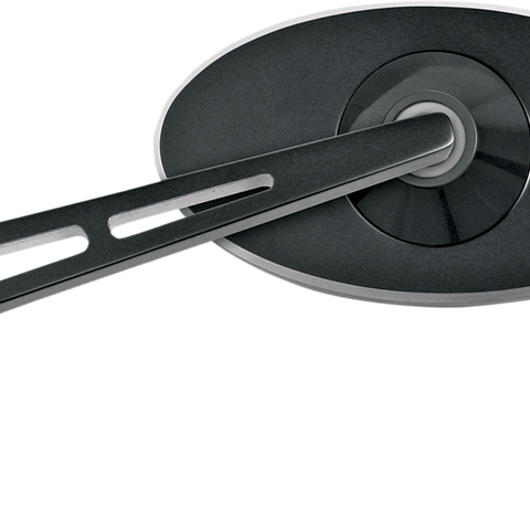 PRO-ONE PERF.MFG. Mirror - Oval - Black - Left Billet Aluminum Mirrors with Clear Glass — Weekend Warrior - Team Dream Rides