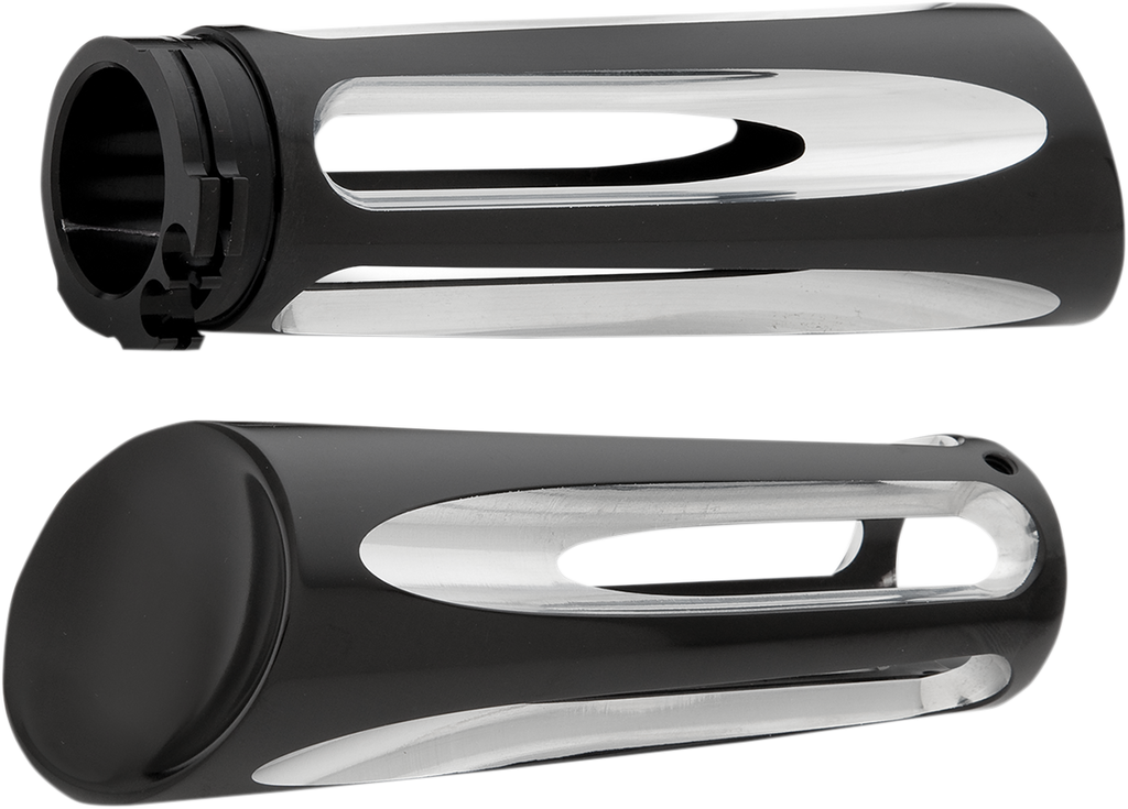 ARLEN NESS Black Deep Cut Billet Grips Ness-Tech® Deep Cut Billet Grips - Team Dream Rides