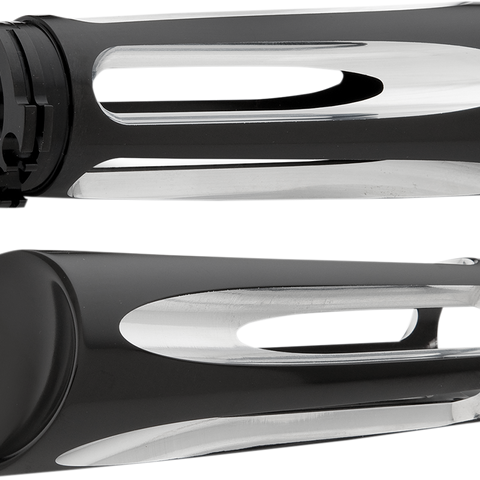 ARLEN NESS Black Deep Cut Billet Grips Ness-Tech® Deep Cut Billet Grips - Team Dream Rides