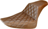 SADDLEMEN Step Up Seat - Lattice Stitched - Brown - FLS Step Up Seat — Diamond - Team Dream Rides