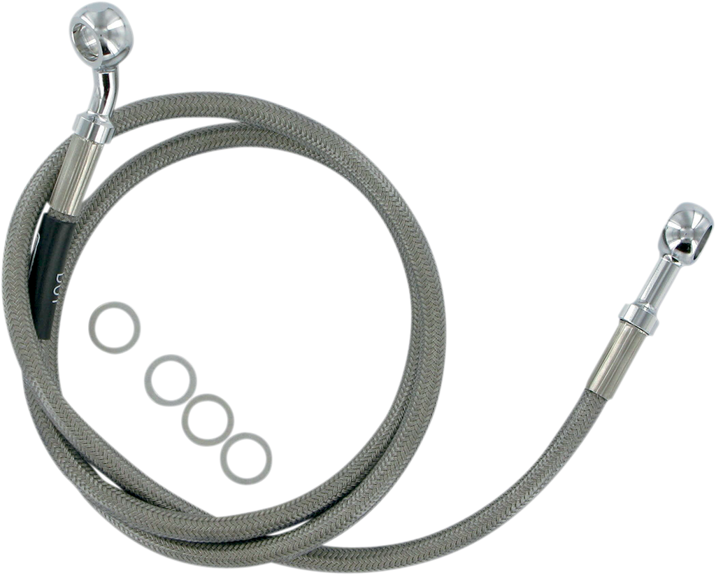 RUSSELL Brake Line - Front - Stainless Steel - +2" - FLST/C/F/N '86-'14 Cycleflex™ Extended Length Front Brake Line Kit - Team Dream Rides