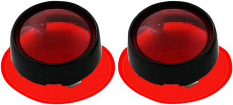 CUSTOM DYNAMICS Bullet Signal Lenses - Black/Red Bezel/Lenses for ProBEAM® Bullet Turn Signals - Team Dream Rides