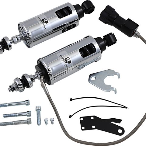 PROGRESSIVE SUSPENSION 422 Series Shocks with Rap - Chrome - Heavy-Duty 422 Series Shocks with Remote Adjustable Preload - Team Dream Rides