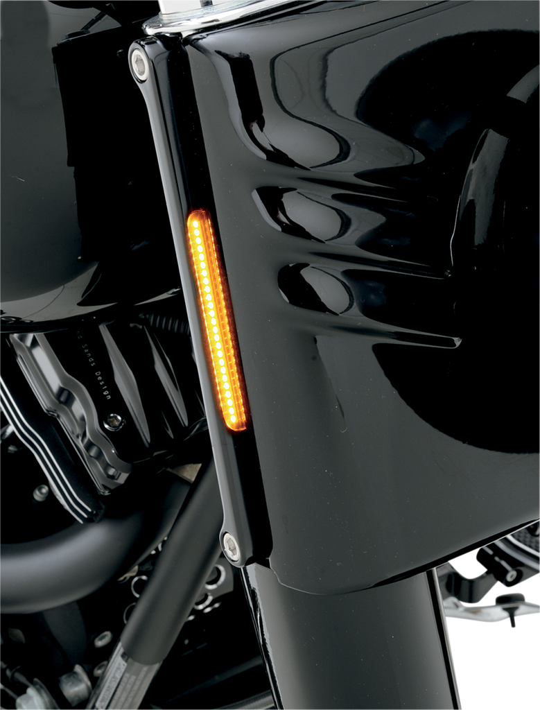 ALLOY ART LED Front Signal Light - FLSTC - Black/Smoke LED Front Signal Lights - Team Dream Rides