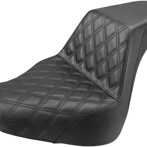 SADDLEMEN Step Up Seat - Driver's Lattice Stitched - Black Step Up Seat — Front Lattice Stitch - Team Dream Rides