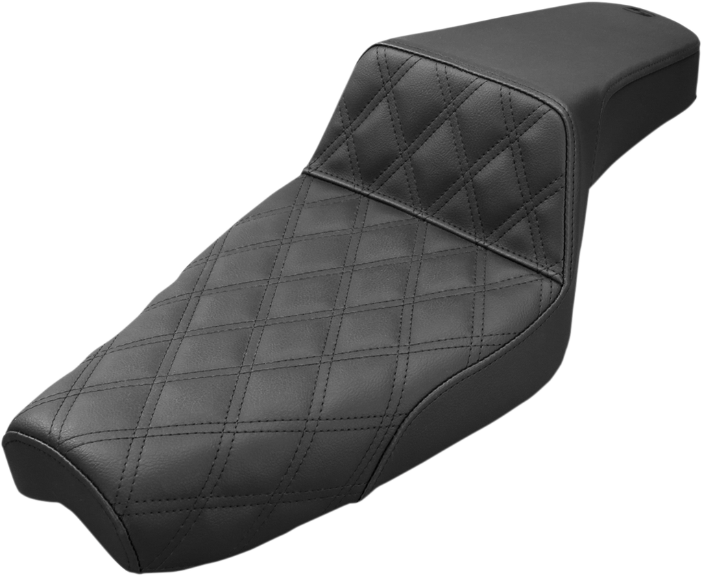 SADDLEMEN Step Up Seat - Lattice Stitched - Black - XL Step Up Seat — Front Lattice Stitch - Team Dream Rides