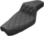 SADDLEMEN Step Up Seat - Lattice Stitched - Black - XL Step Up Seat — Front Lattice Stitch - Team Dream Rides