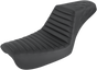 SADDLEMEN Step Up Seat - Black - FXD '04-'05 Step Up Seat — Rear Lattice Stitch/Tuck and Roll - Team Dream Rides