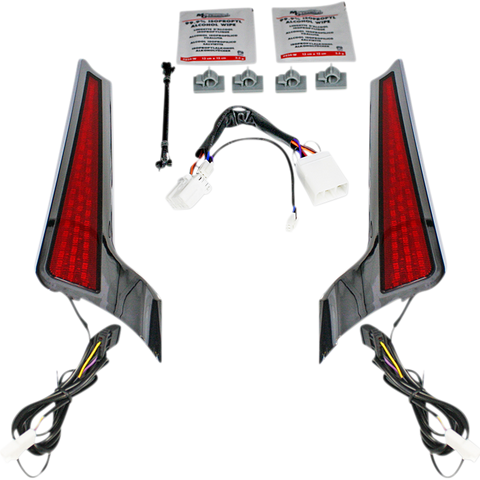 CUSTOM DYNAMICS Fascia LED Light Panels - Chrome/Red Fascia LED Panels - Team Dream Rides