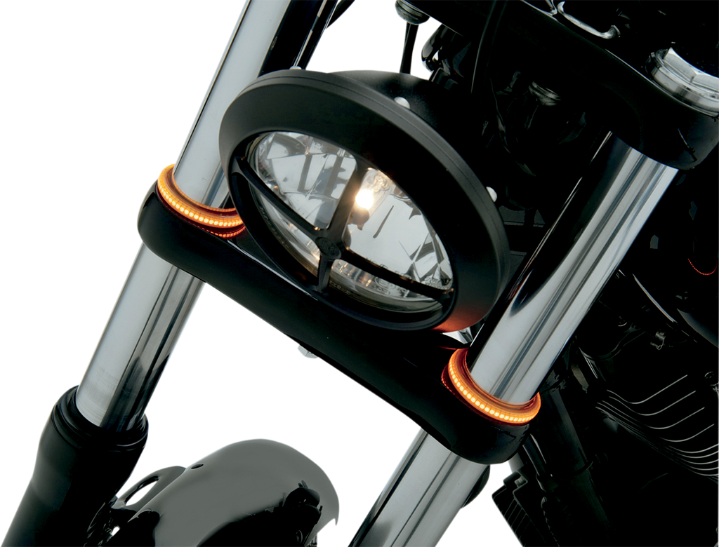 CUSTOM DYNAMICS WRAPZ® Fork Lights - 49 mm - Amber Lens TruWRAPZ® 360 Degree LED Fork Lights - Team Dream Rides